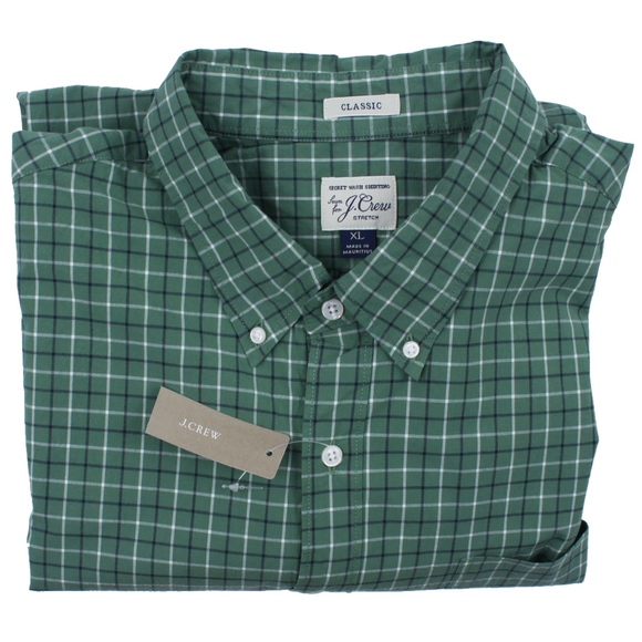 J. Crew Other - New JCREW Stretch Secret Wash Shirt Green Plaid